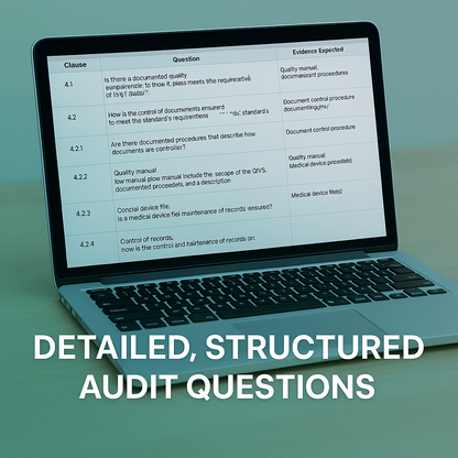 ISO 13485 Auditor Question Bank (Excel + Word)